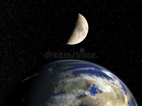 Earth and Moon stock illustration. Illustration of infinity - 1660963