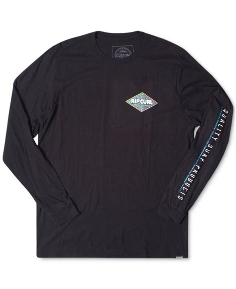 Rip curl Men's Graphic-print Long-sleeve T-shirt in Black for Men | Lyst