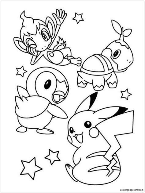 Pikachu And Friends 1 Coloring Page - Free Printable Coloring Pages