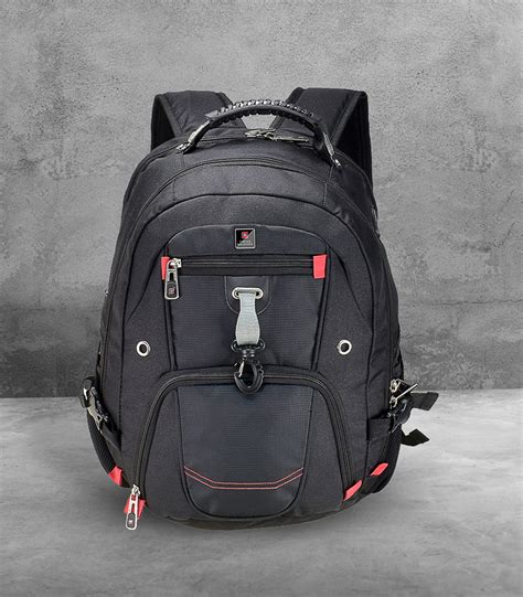 Laptop Backpack With USB Charging/AUX Port & EVA Back, Black | LBP93 - SWISS MILITARY CONSUMER ...