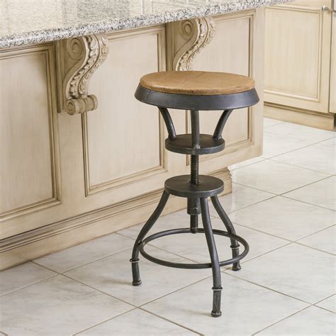 Calexico Adjustable Height Swivel Bar Stool | Wayfair