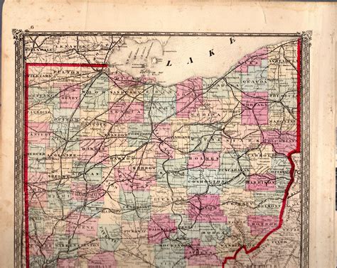 MAP: "Map of Ohio".from Illustrated Historical Atlas of Ottawa County, Ohio from Recent and ...