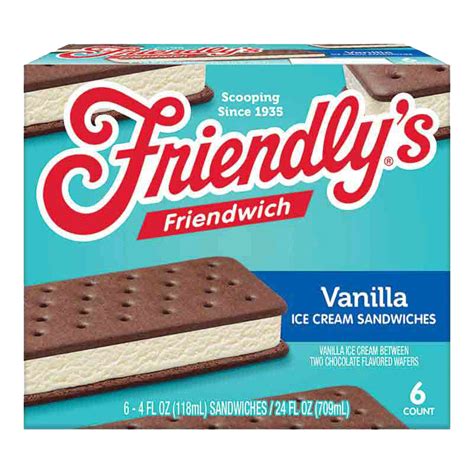 Friendwich Vanilla Ice Cream Sandwiches 6 Pack - Friendly's®