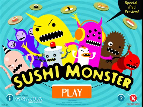 Math Plus Fun Equals Sushi Monster!