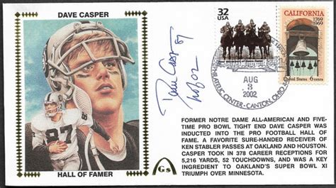 Dave Casper Autographed Hall Of Fame Gateway Stamp Envelope – GatewayStamp.com