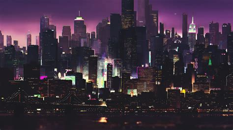 Download wallpaper 2560x1440 cyberpunk, buildings, dark, night, cityscape, art, dual wide 16:9 ...