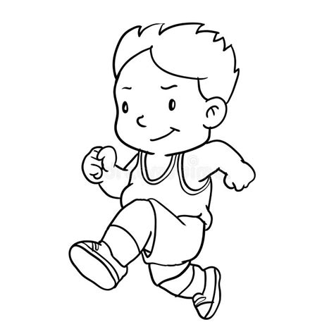 Hand Drawing of Boy Running -Vector Illustration Stock Vector - Illustration of character ...