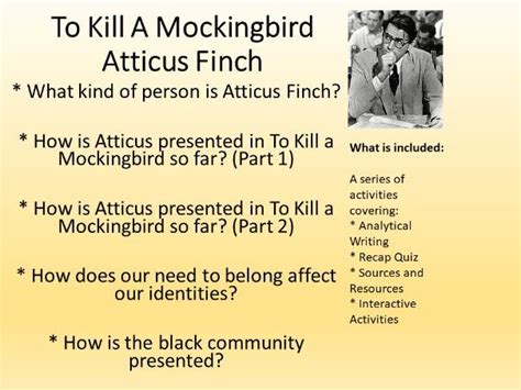 To Kill A Mockingbird - Atticus Finch Focus | Teaching Resources