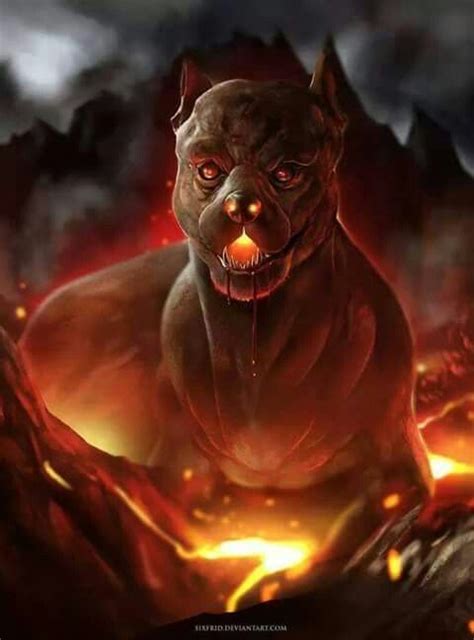 Pin by Larry on dark | Demon dog, Pitbull art, Art