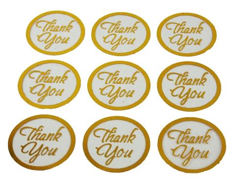 Details about GOLD THANK YOU Print on CLEAR BACK Round 1" Stickers ...