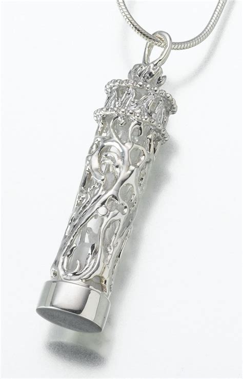 Cremation Pendants | Premium Silver Ash Cylinder Necklace