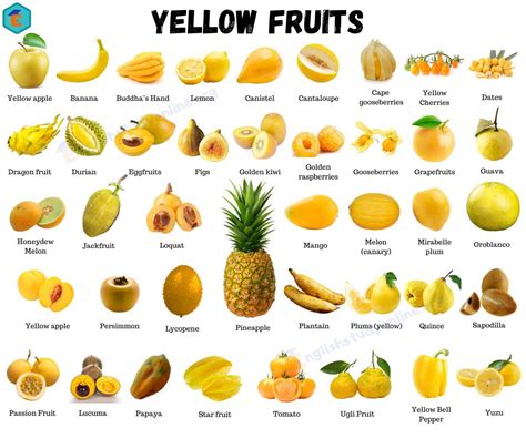 42 Yellow Fruits: All Yellow Fruits Names with Interesting Pictures - English Study Online