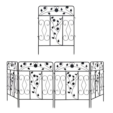 AESOME 32 in. Black Metal Fencing Panels Tall Decorative Garden Fence ...