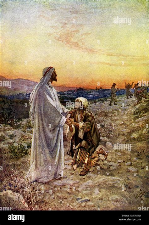 Jesus Heals A Leper In Samaria Drawing By Mary Evans Picture Library | Images and Photos finder