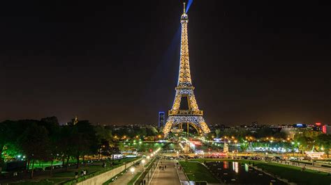 Beautiful night view, Eiffel Tower, spotlight, Paris, France wallpaper | travel and world ...