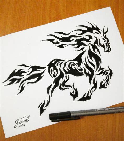 ArtStation - Fire horse tattoo design