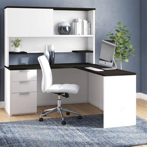 L Shaped Desk Hutch - Anna Furniture