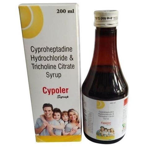 Cypoler Cyproheptadine Syrup, Used To Treat Loss Of Appetite 200ml Medicine Raw Materials at ...