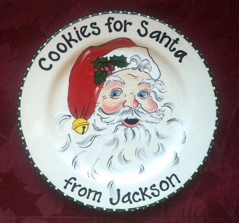 Cookies for Santa Plate personalized Santa cookie Plate 1st | Etsy