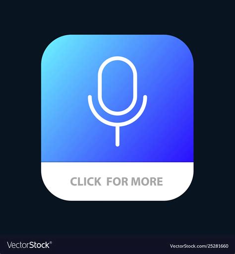 Mic microphone basic ui mobile app button android Vector Image