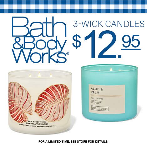 Bath & Body Works: 3-Wick Candles $12.95 | The Marketplace Mall