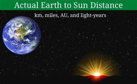 Sun Distance from Earth (km, miles, and light-years)