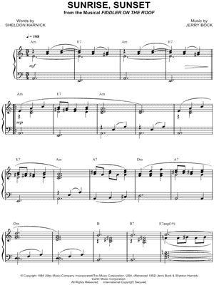 "Sunrise, Sunset" Sheet Music - 30 Arrangements Available Instantly ...