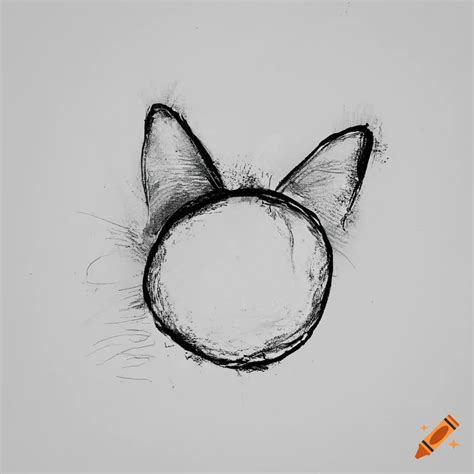 Minimalistic illustration of cat ears on white background