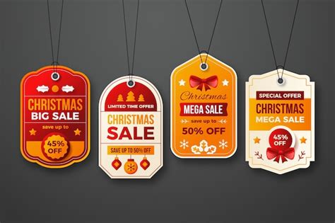 Free Vector | Flat design christmas sale tag collection