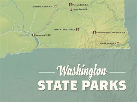 Washington State Parks Map 18x24 Poster - Etsy