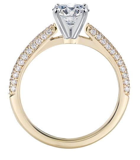 Trio Micropavé Engagement Ring in 18k Yellow Gold | Blue Nile