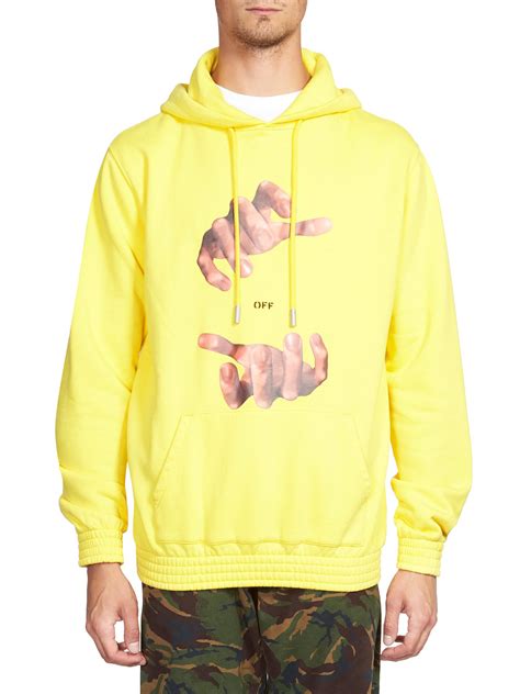 Off-White c/o Virgil Abloh 'hands' Hoodie in Yellow for Men - Lyst