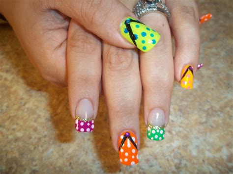 When I paint my nails i want to do this! | Flip flop nails, Summer nails neon, Fancy nails