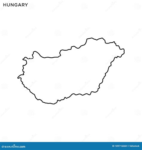 Outline Map of Hungary Vector Design Template. Editable Stroke Stock ...