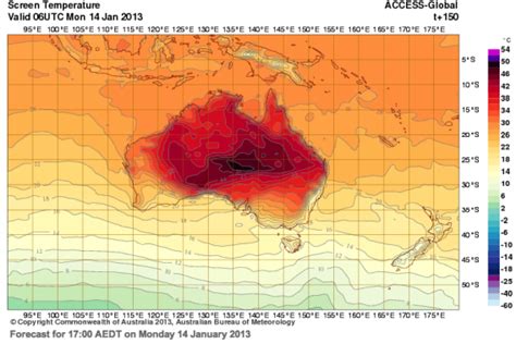 Australia heat wave: New color added to weather maps, fire danger ...