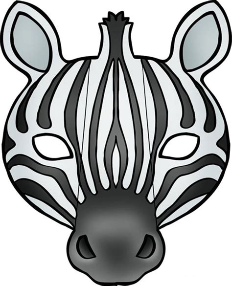 zebra face mask with folding parts | Printable masks, Zebra mask, Printable halloween masks