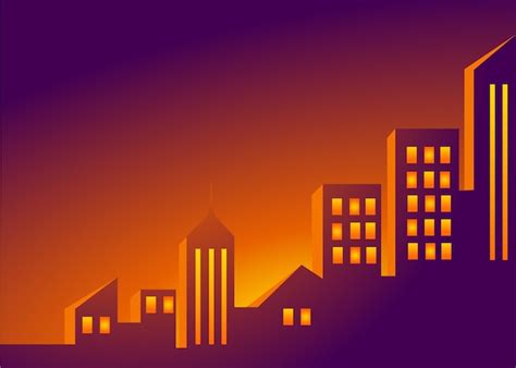 Premium Vector | Beautiful aesthetic sunset city wallpaper or background