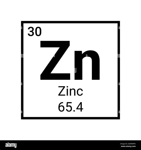 Zinc periodic table element icon. Vector chemical zinc element metal ...