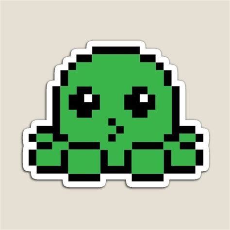 Green Pixel Octopus Sticker