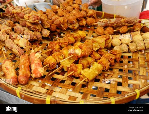 deep fried savoury snacks in batter , street snacks , bangkok Stock ...