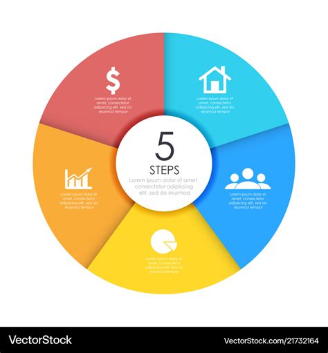 Round infographic diagram circles 5 elements Vector Image