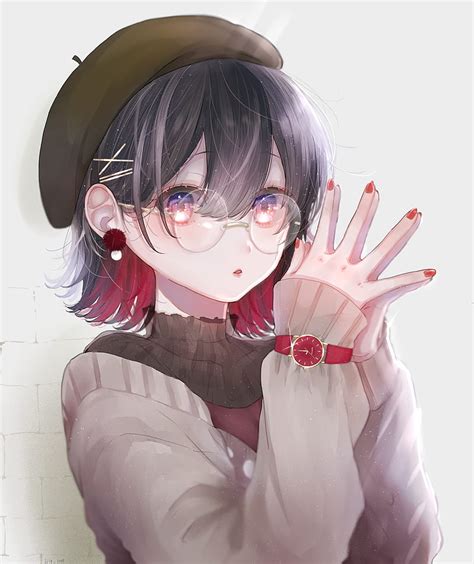 2K free download | Anime, anime girls, painted nails, hat, dark hair ...