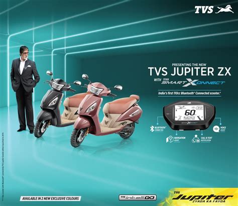 TVS Jupiter ZX SMARTXONNECT – Features, Colours, & Technical Specifications