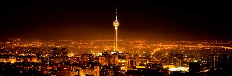 Milad Tower in Tehran at night (x-post r/pics) [4467x1478] : r/CityPorn