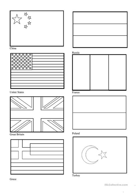 World Flags Coloring Pages - Coloring Easy for Kids