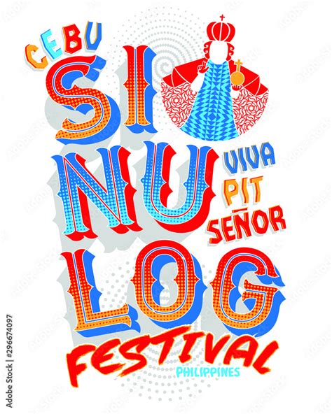 Sinulog Festival Philippines Cebu faces vector de Stock | Adobe Stock