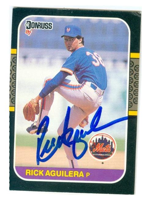 Rick Aguilera autographed baseball card (New York Mets) 1987 Donruss #620