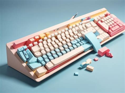 Premium Photo | Colorful Papercraft Keyboard A Fun Computer Art Project