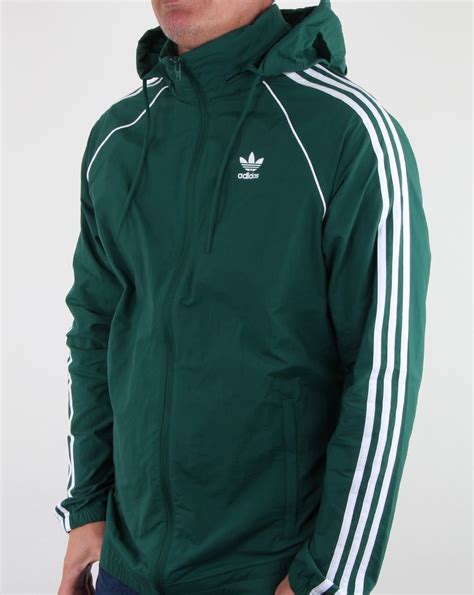 Adidas Originals Superstar Windbreaker Green, Mens, Jacket, Coach,hood