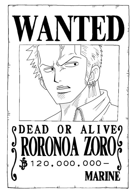 Roronoa Zoro Wanted Poster by trille130 on DeviantArt